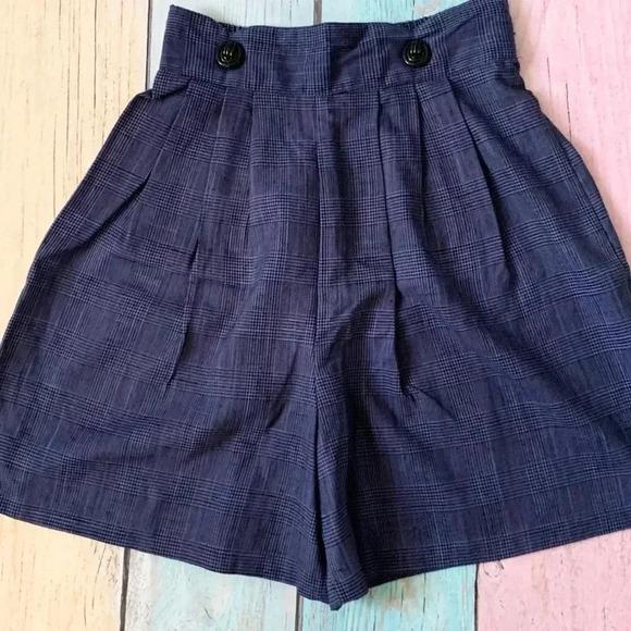 vintage catch me plaid high waist shorts - Picture 3 of 10